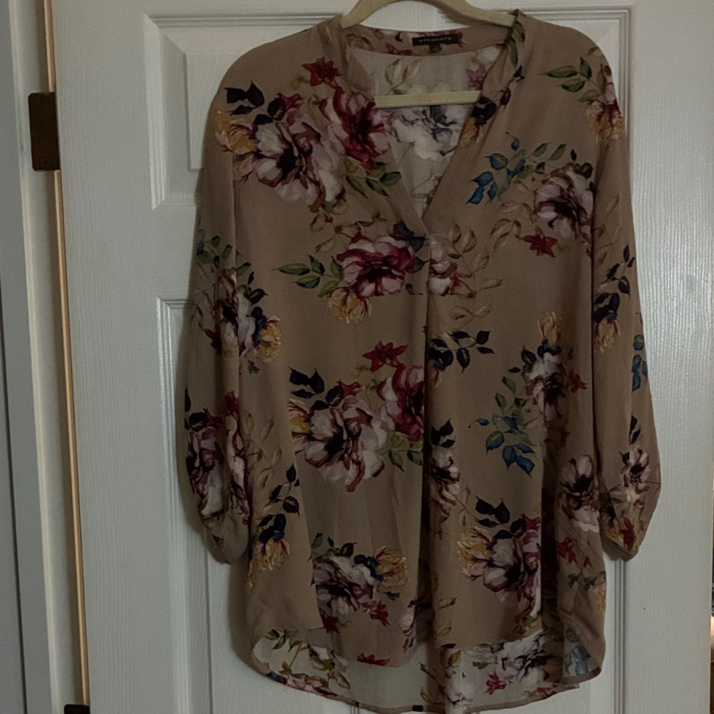 Staccato Beige Floral Blouse with Multicolor Design
